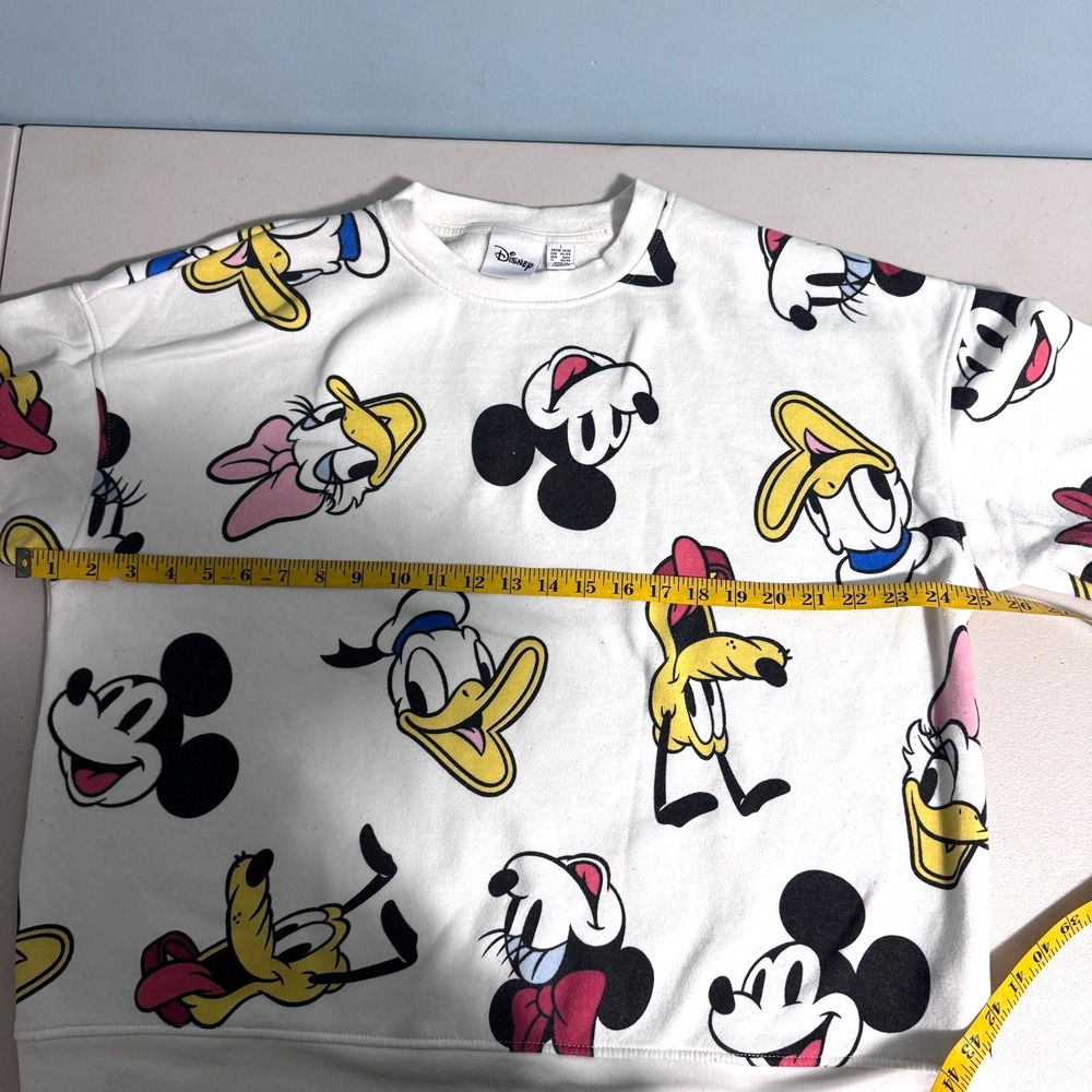 Primark Disney Minnie Pluto Mickey Women L Oversize Sweatshirt Crew Pullover - Picture 3 of 8